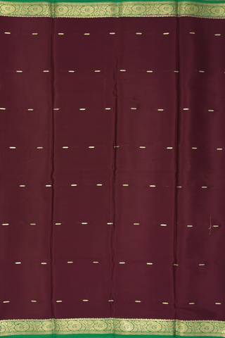 Mysore Silk Saree In Plum Purple With Zari Buttis