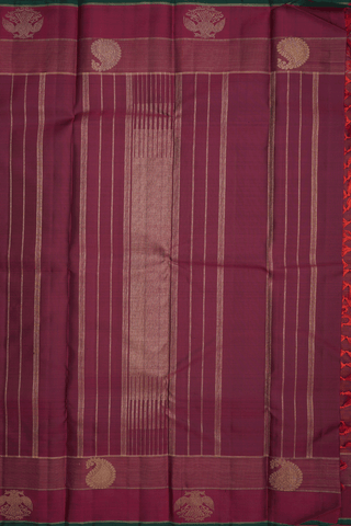 Paai Madippu Kattai Design Maroon Kanchipuram Silk Saree