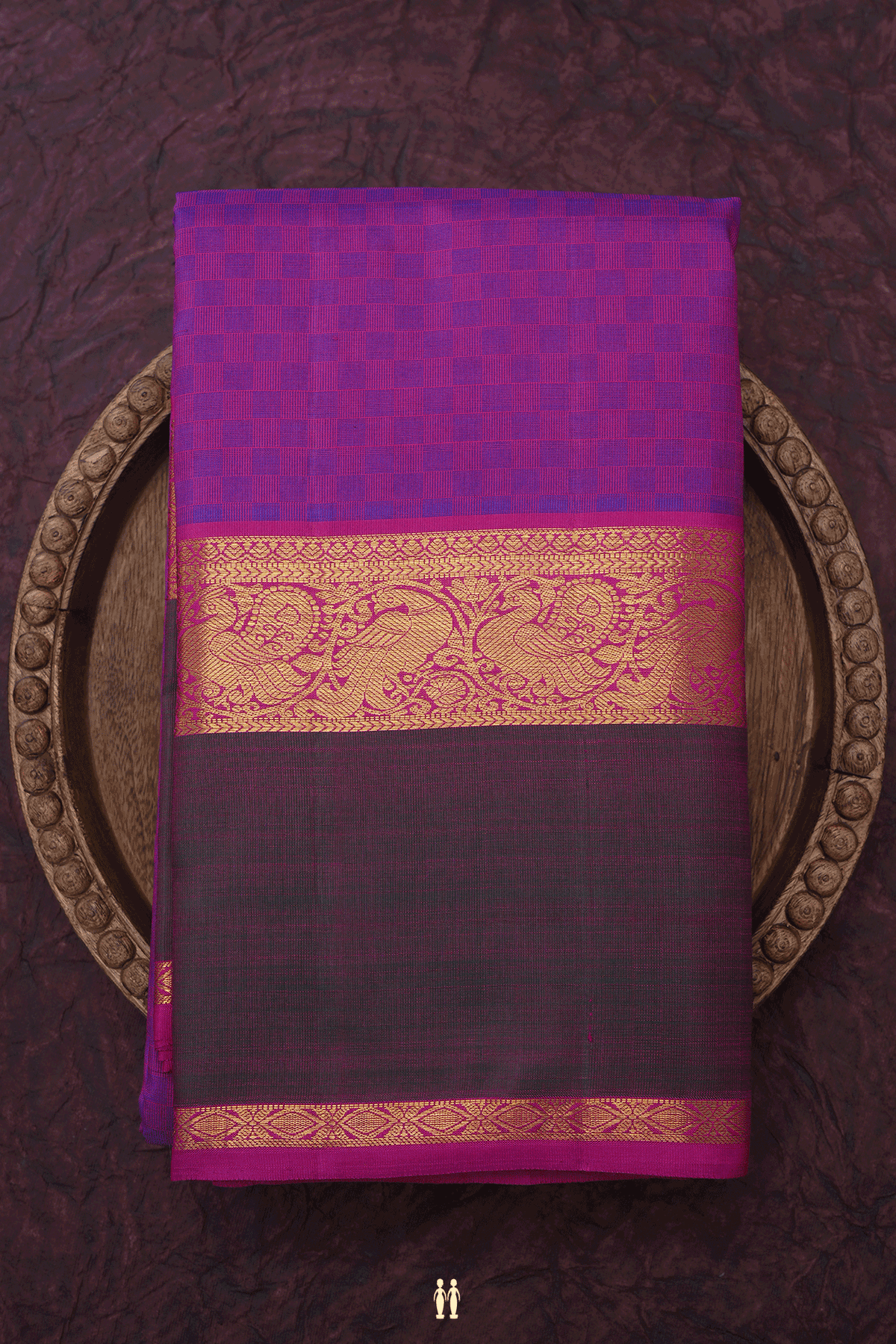 Paai Madippu Kattai Purple Rose Kanchipuram Silk Saree