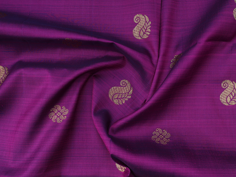 Paisley Buttas Purple Kanchipuram Pavadai Material