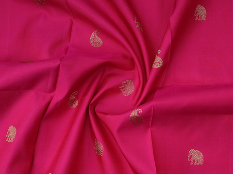 Paisley Buttas Rani Pink Kanchipuram Pavadai Material