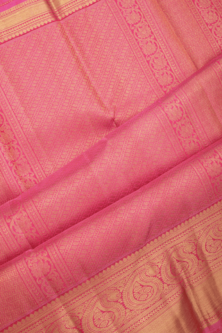 Paisley Floral Design Pink Kanchipuram Silk Saree