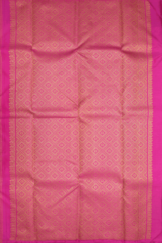 Paisley Zari Buttas Deep Magenta Kanchipuram Silk Saree