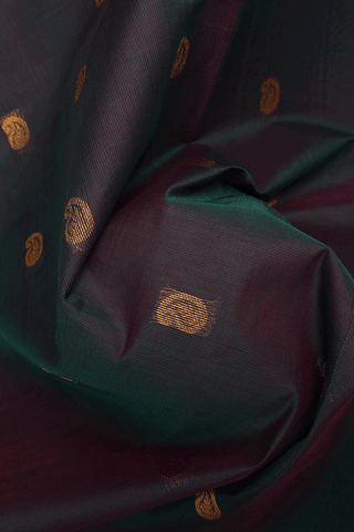 Paisley Zari Buttas Dual Tone Venkatagiri Cotton Saree