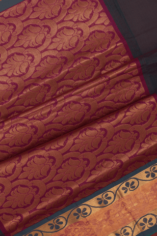 Paisley Zari Buttas Dual Tone Venkatagiri Cotton Saree