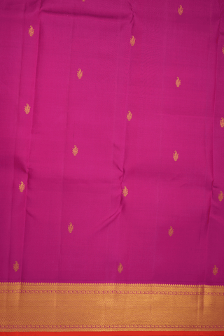 Paisley Zari Buttas Magenta Kanchipuram Silk Saree