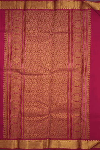 Paisley Zari Buttis Royal Orange Kanchipuram Silk Saree