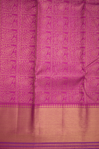 Paisley Zari Design Magenta Kanchipuram Silk Saree