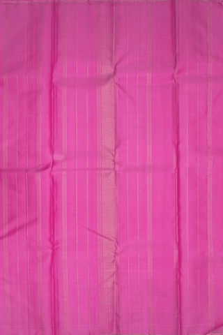 Parrot Zari Border Plain Rose Pink Kanchipuram Silk Saree