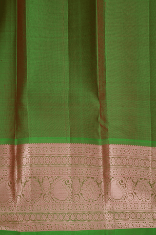 Peacock Chakram Buttas Chilli Red Kanchipuram Silk Saree
