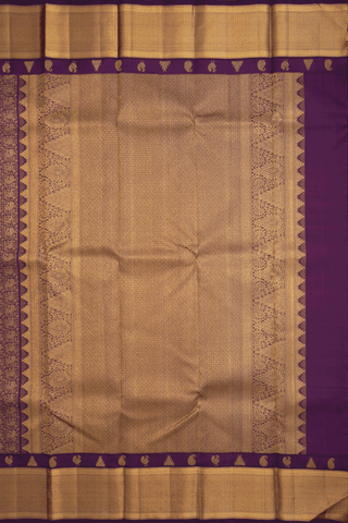 Peacock Design Grape Purple Kanchipuram Silk Saree
