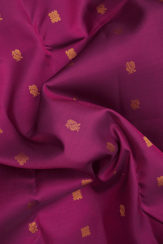 Peacock Diamond Buttas Plum Purple Kanchipuram Silk Saree