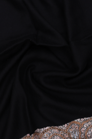 Plain Black Pure Pashmina Shawl