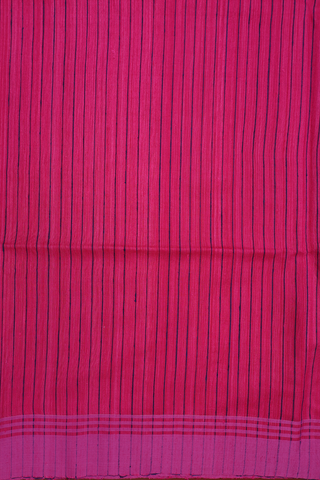 Plain Magenta Linen Bengal Cotton Saree