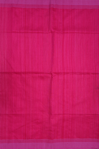 Plain Magenta Linen Bengal Cotton Saree