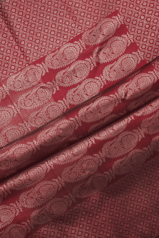 Plain Maroon Kanchipuram Silk Saree