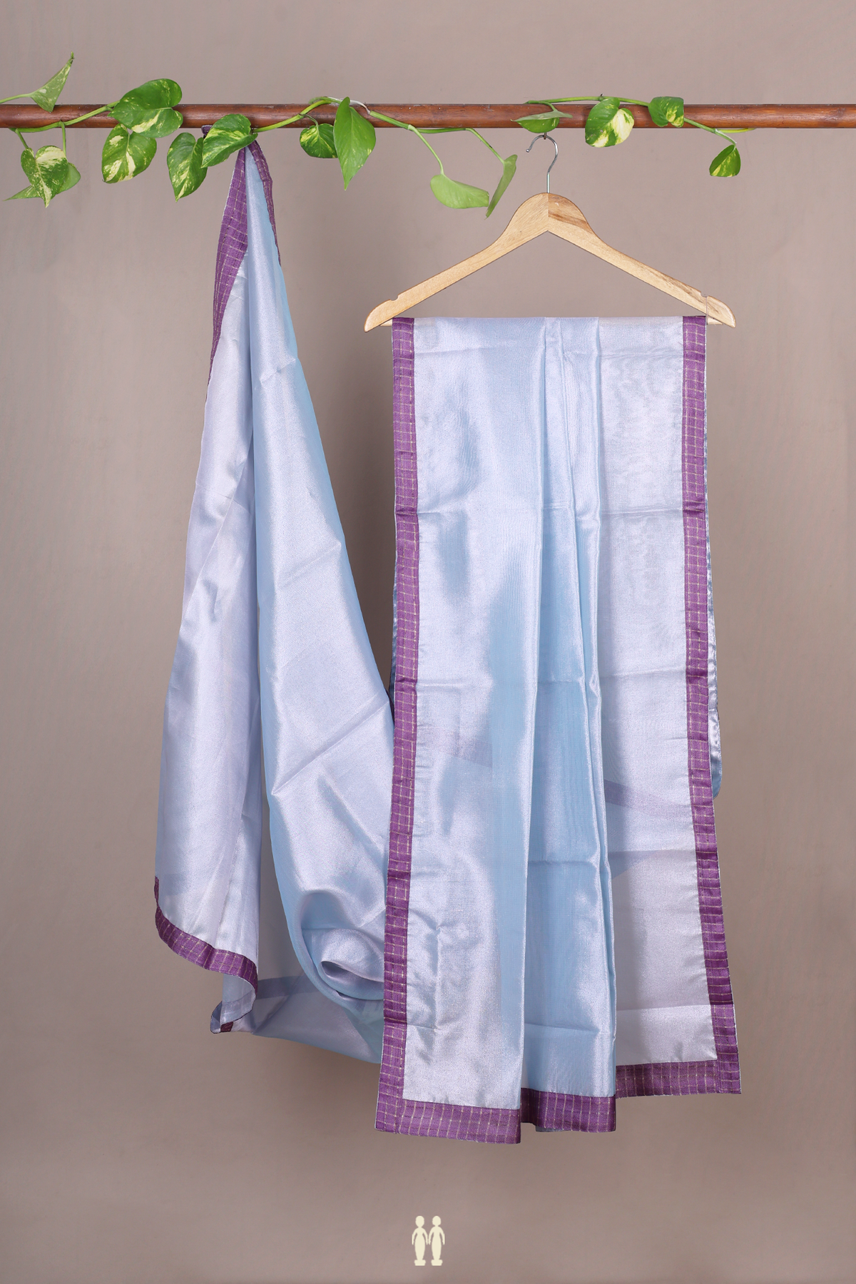 Plain Pastel Blue Tissue Silk Dupatta