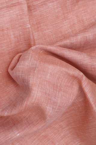 Plain Pastel Orange Semi Linen Saree