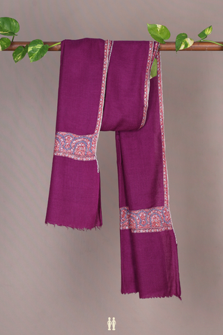 Plain Plum Purple Pure Pashmina Shawl