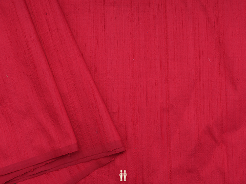 Plain Ruby Red Raw Silk Blouse Material