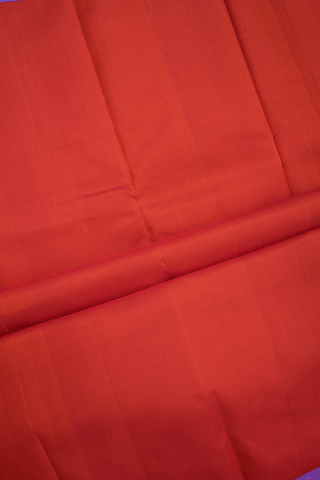 Plain Rust Orange Kanchipuram Silk Saree