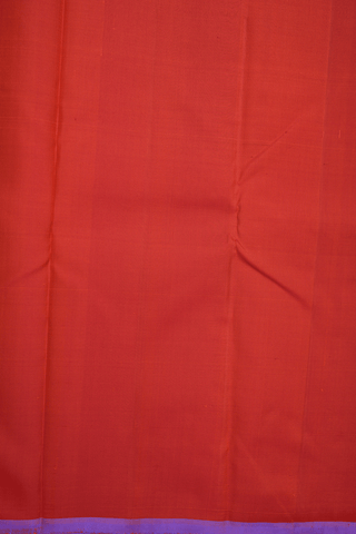 Plain Rust Orange Kanchipuram Silk Saree