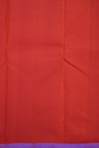 Plain Rust Orange Kanchipuram Silk Saree