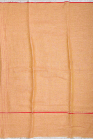 Plain Soft Orange Linen Saree