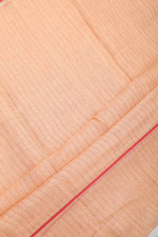 Plain Soft Orange Linen Saree