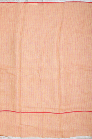 Plain Soft Orange Linen Saree