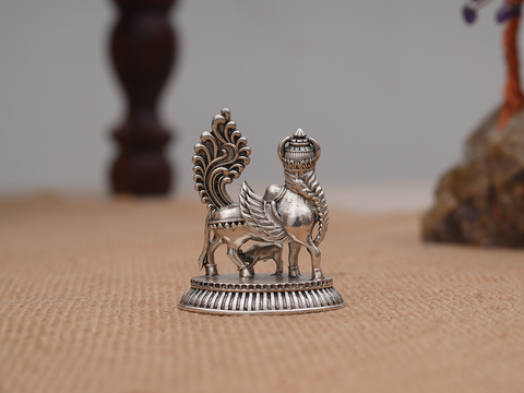 Pure Silver Kamadhenu Cow Idol