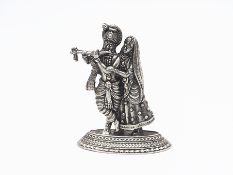 Radha Krishna Pure Silver Idol