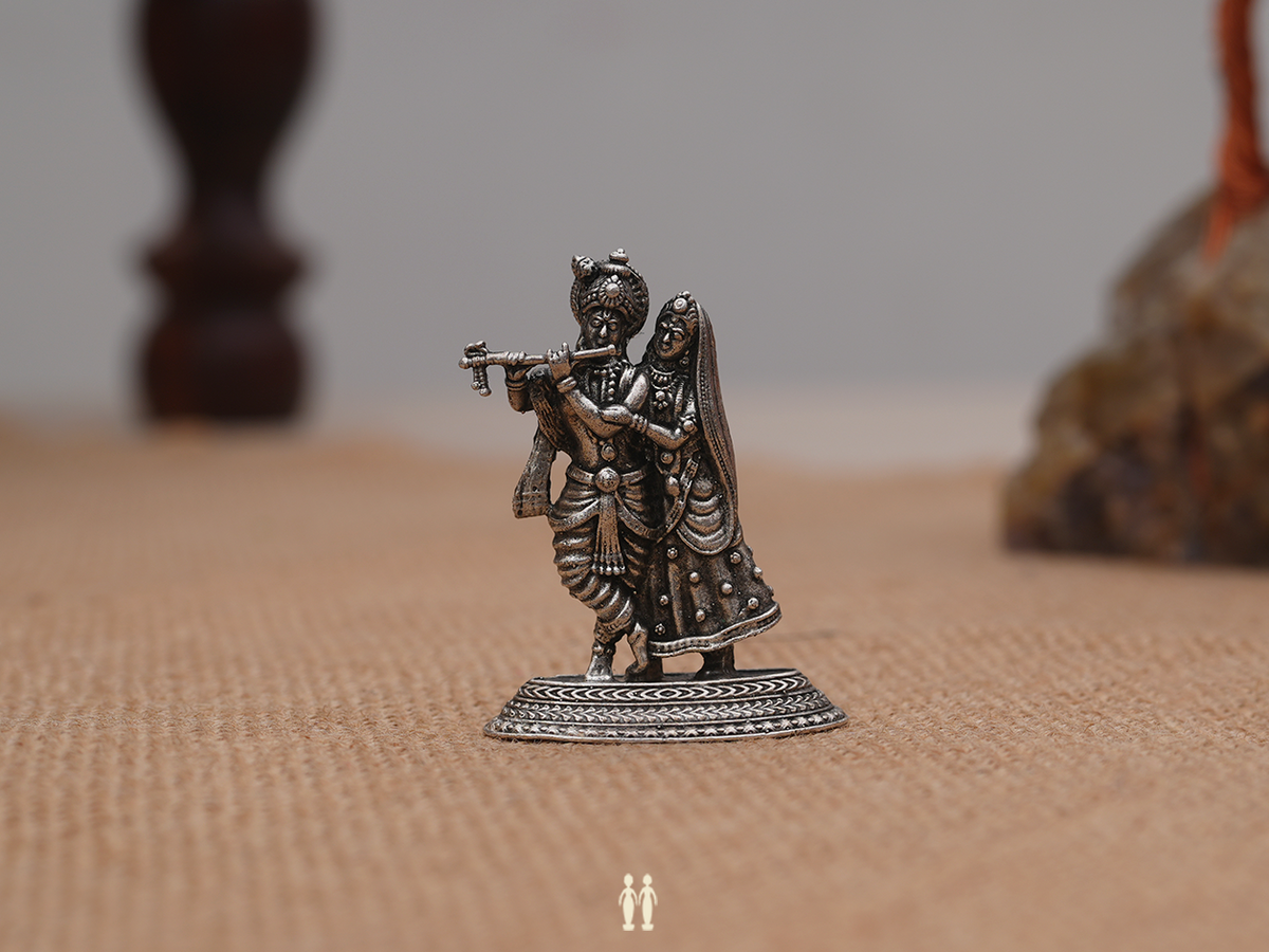 Radha Krishna Pure Silver Idol