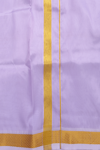 Regular Collar Purple Art Silk Shirt With Velcro Dhoti Set