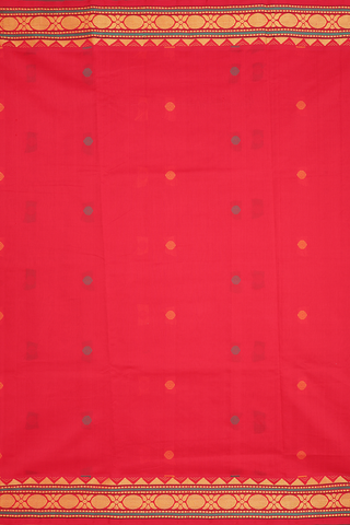 Rudraksh Buttas Chilli Red Poly Cotton Saree