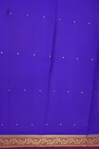 Rudraksh Zari Buttis Indigo Blue Mysore Silk Saree