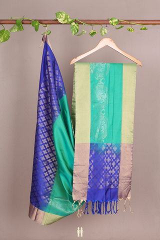 Peacock Design Sea Green Soft Silk Dupatta