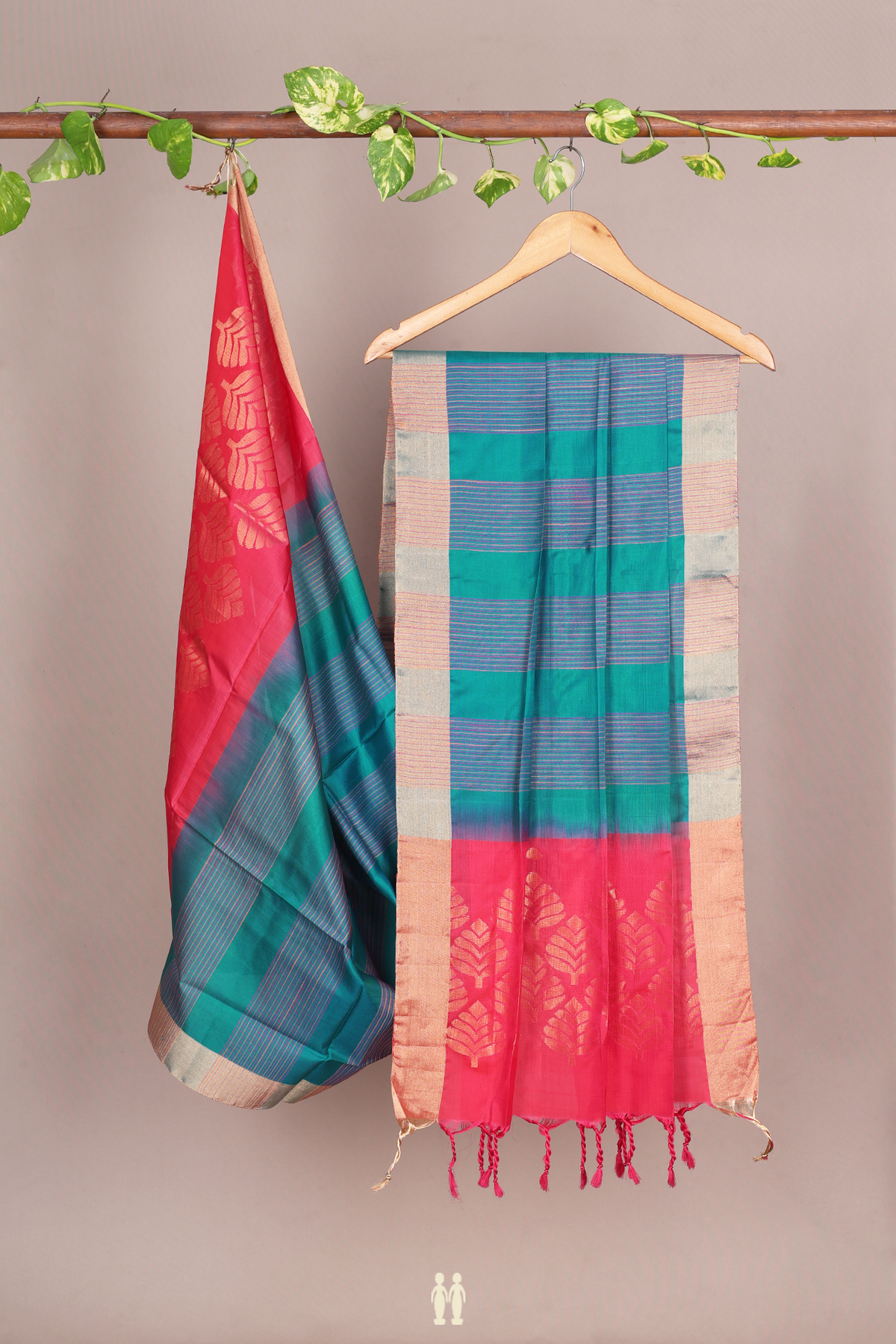 Allover Stripes Design Teal Blue Soft Silk Dupatta