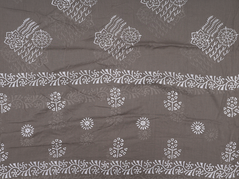 Embroidered Design Taupe Grey Cotton Salwar Material