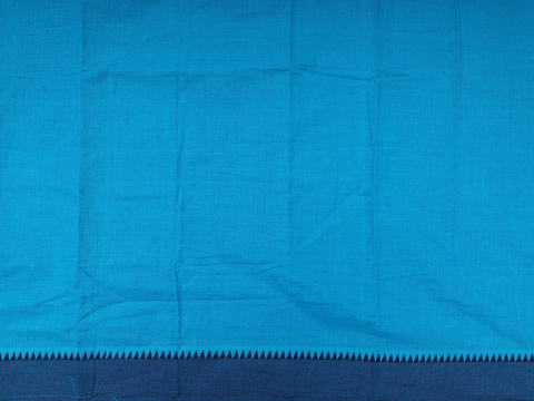 Contrast Border Azure Blue Cotton Unstitched Salwar Material