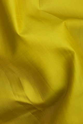 Kanchipuram Silk Saree In Sunflower Yellow With Zari Border