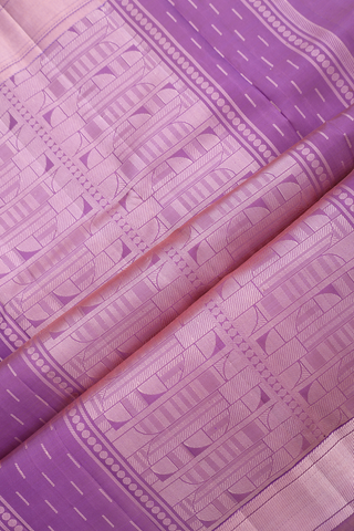 Kanchipuram Silk Saree In Dusty Purple With Checks Design