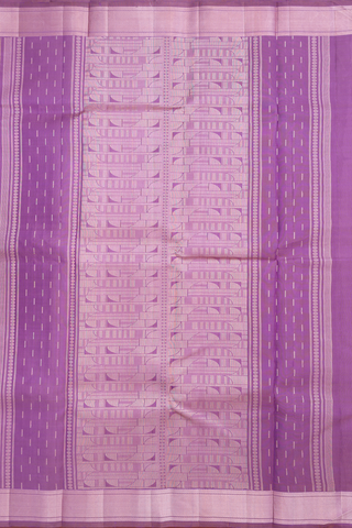 Kanchipuram Silk Saree In Dusty Purple With Checks Design