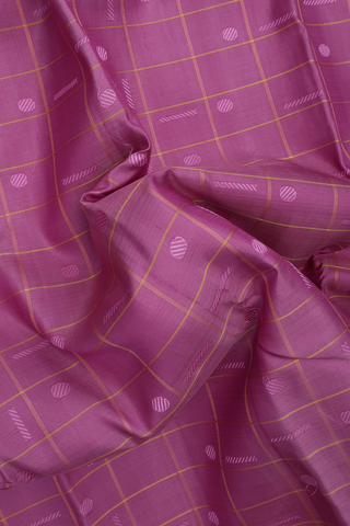 Kanchipuram Silk Saree In Mauve Pink With Threadwork Design