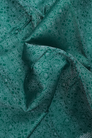 Kanchipuram Silk Saree In Teal Green With Threadwork Design