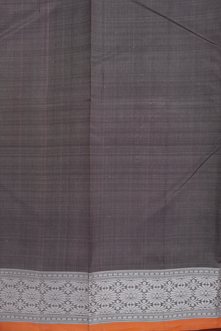 Kanchipuram Silk Saree In Dusty Grey With Parrot Design