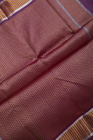 Kanchipuram Silk Saree In Mulberry Purple With Zari Border