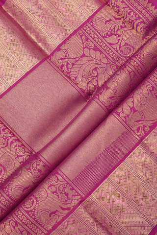 Kanchipuram Silk Saree In Berry Purple With Floral Buttas