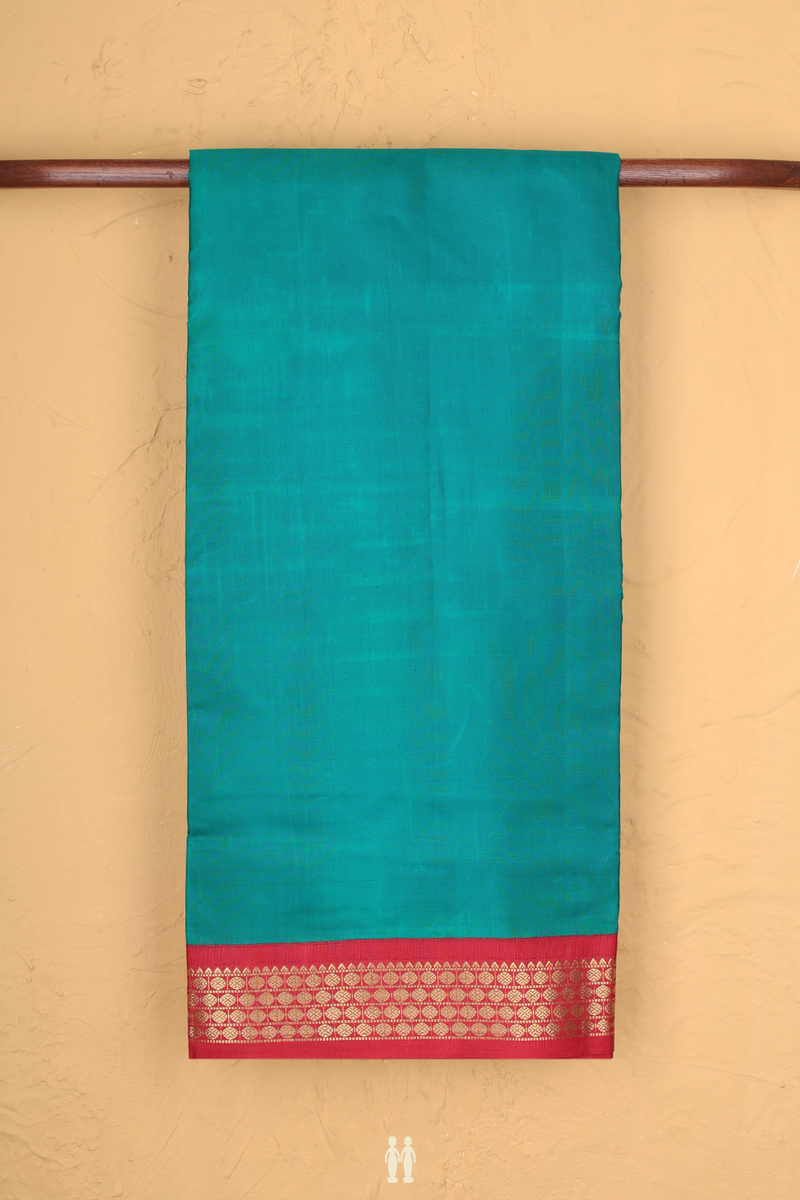 Nine Yards Silk Saree In Green With Rudraksh Border