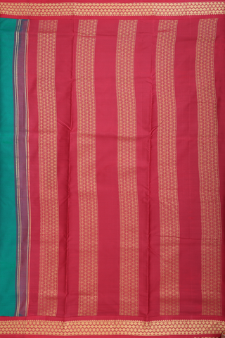 Nine Yards Silk Saree In Green With Rudraksh Border